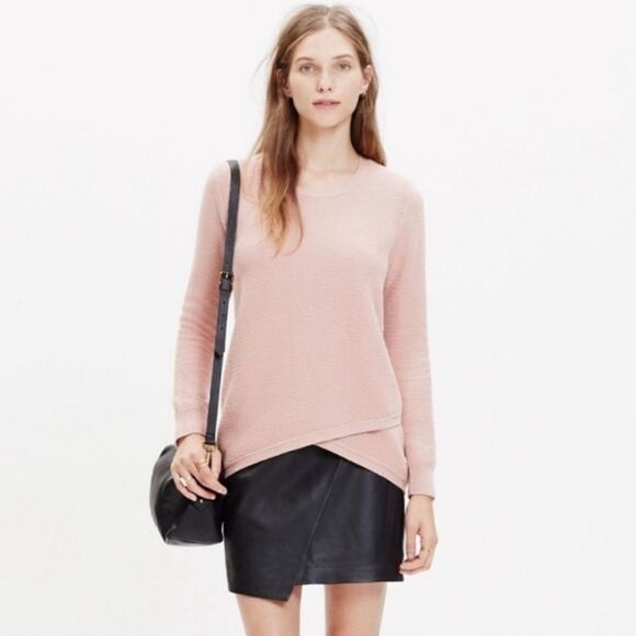 Madewell Pink Overlap Sweater (XS) - Picture 1 of 7